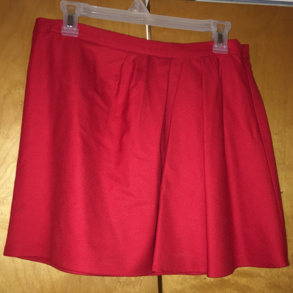 J. Crew Red Mini Swing Skirt